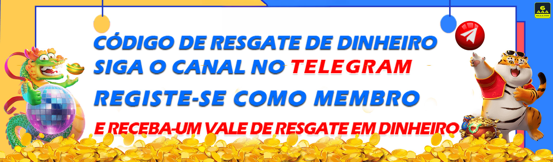 6aaa — elemento que ancora a identidade visual, com ênfase em benefício imediato, pensado para aproximar o jogador de